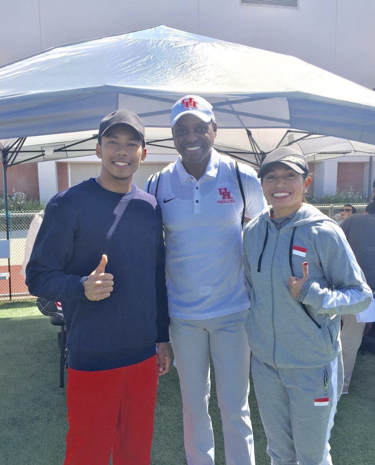 Bersama Carl Lewis Atlit atletik legendaris Amerika